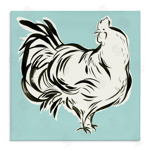 stupell industries Laura Marr | Abstract Hen on Blue Wall Art