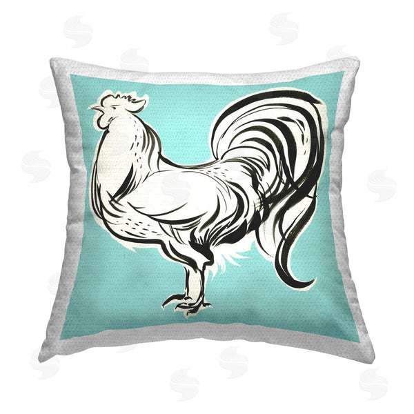Stupell Industries Laura Marr | Abstract Rooster Doodle Printed Throw Pillow