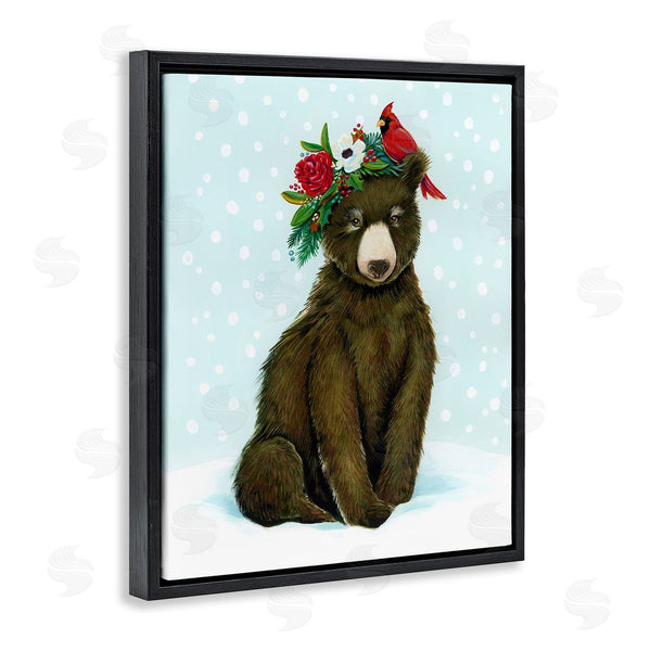 Stupell Industries Laura Marr | Bear Seasonal Holly Snow Scene Wall Art
