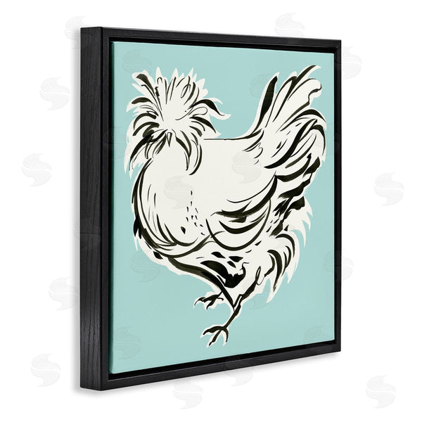 Stupell Industries Laura Marr | Modern Chicken On Blue Wall Art