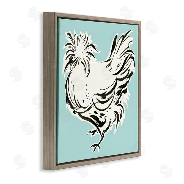 Stupell Industries Laura Marr | Modern Chicken On Blue Wall Art