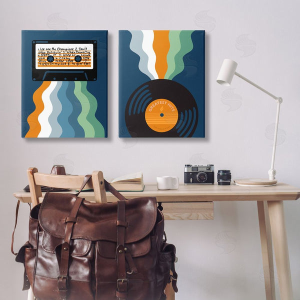 Stupell Industries Laura Marr | Retro Music With Stripes Wall Art