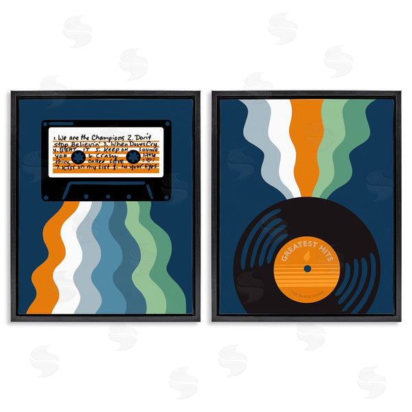 Stupell Industries Laura Marr | Retro Music With Stripes Wall Art