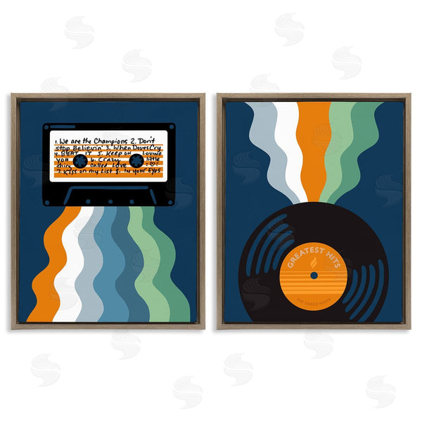 Stupell Industries Laura Marr | Retro Music With Stripes Wall Art