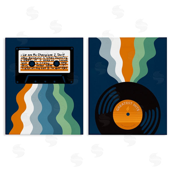 stupell industries Laura Marr | Retro Music with Stripes Wall Art