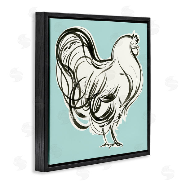 Stupell Industries Laura Marr | Rooster Drawing On Blue Wall Art