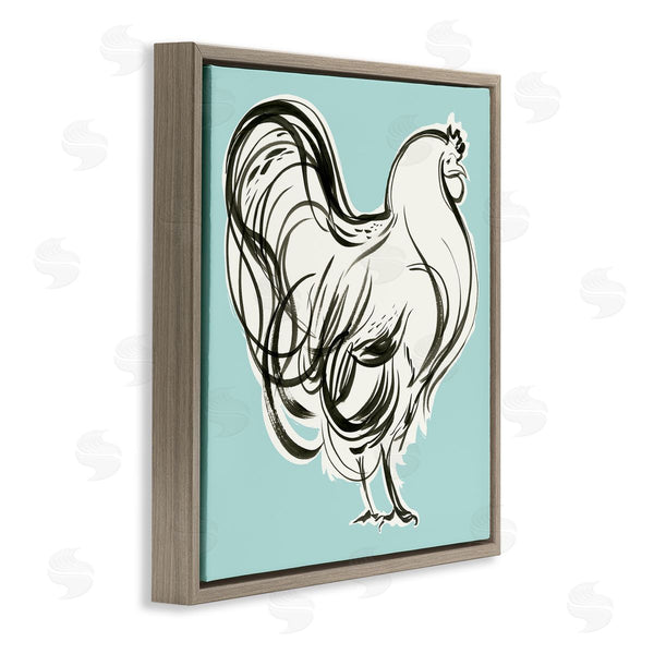 Stupell Industries Laura Marr | Rooster Drawing On Blue Wall Art
