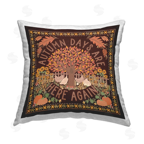 Stupell Industries Laura Marshall | Autumn Days On Brown Printed Throw Pillow