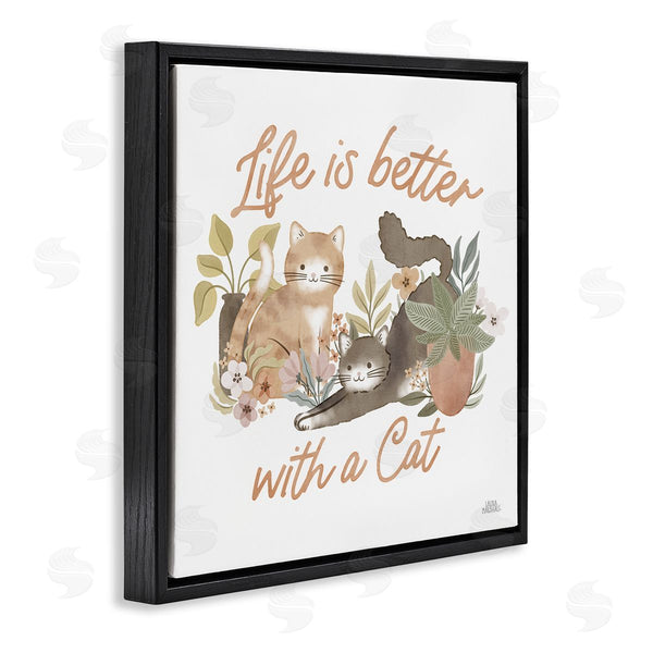 Stupell Industries Laura Marshall | Better With Cat Phrase