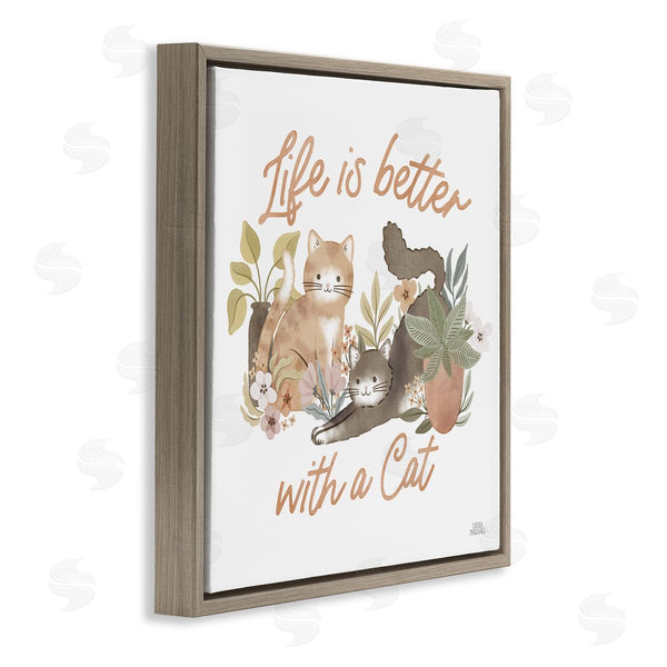 Stupell Industries Laura Marshall | Better With Cat Phrase