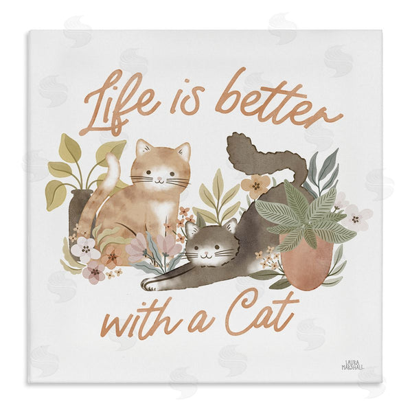 stupell industries Laura Marshall | Better with Cat Phrase