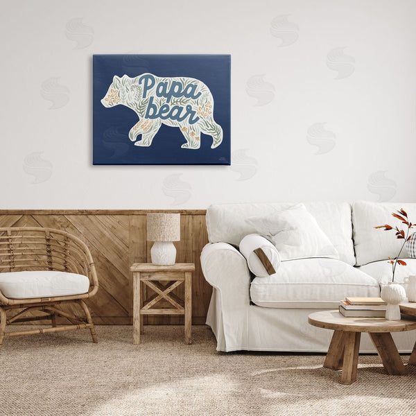 Stupell Industries Laura Marshall | Blue Floral Papa Bear Wall Art