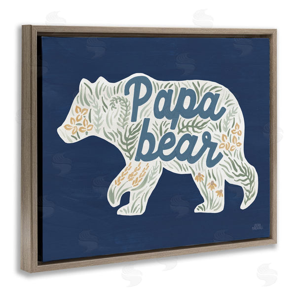 Stupell Industries Laura Marshall | Blue Floral Papa Bear Wall Art