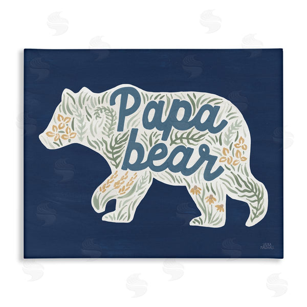 stupell industries Laura Marshall | Blue Floral Papa Bear Wall Art