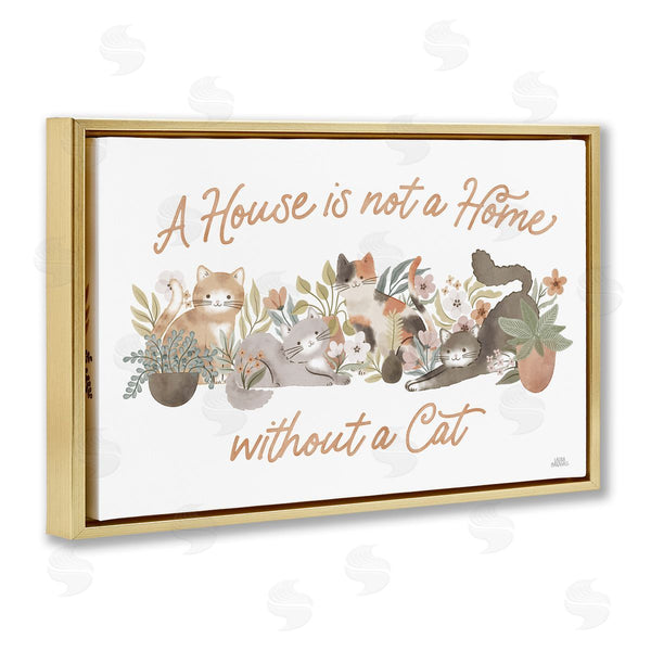Stupell Industries Laura Marshall | Cozy Cats And Plants Phrase