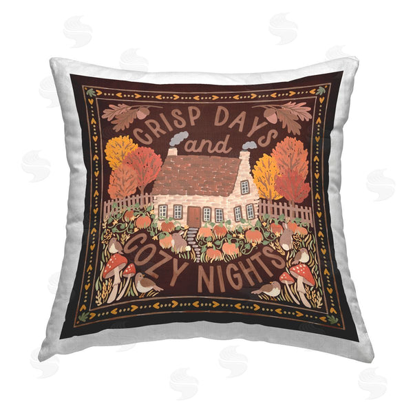 stupell industries Laura Marshall | Crisp Days Fall Phrase Printed Throw Pillow