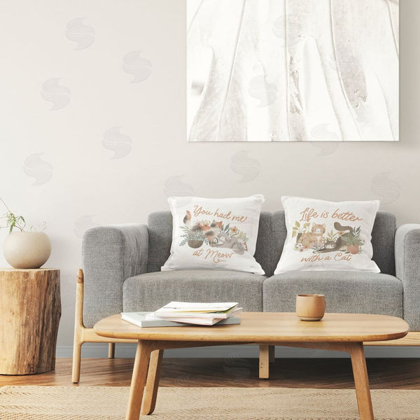 Stupell Industries Laura Marshall | Garden Friends Cat Phrases Printed Throw Pillow Set