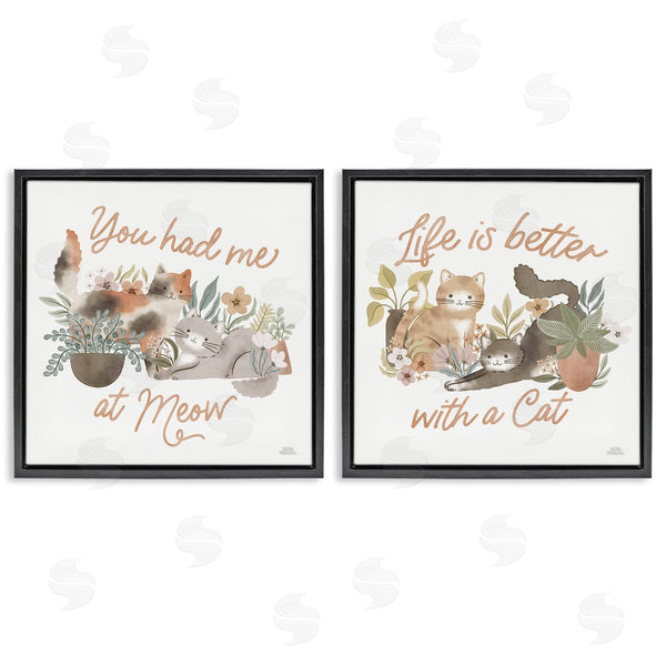 Stupell Industries Laura Marshall | Garden Friends Cat Phrases Wall Art