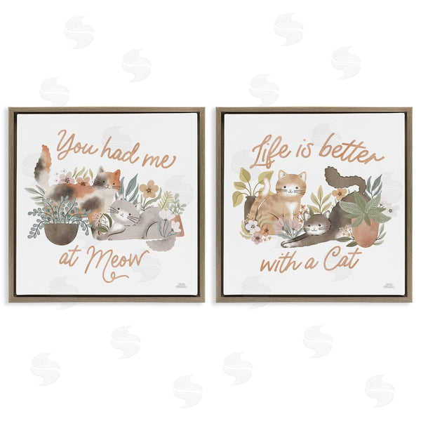 Stupell Industries Laura Marshall | Garden Friends Cat Phrases Wall Art