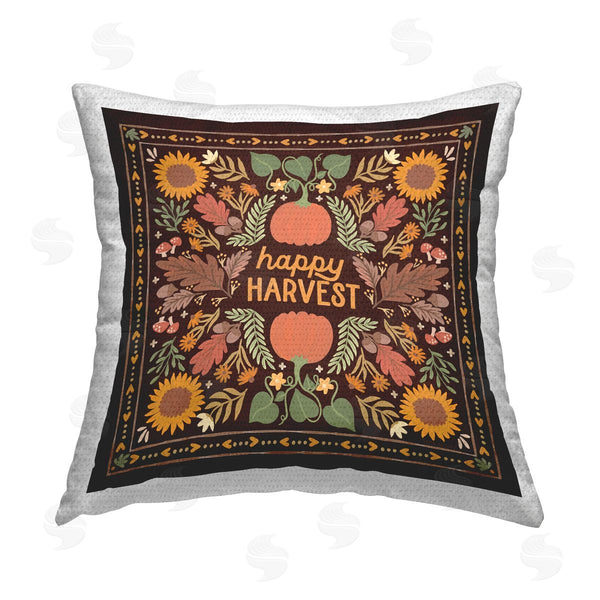 Stupell Industries Laura Marshall | Happy Harvest On Brown Printed Throw Pillow