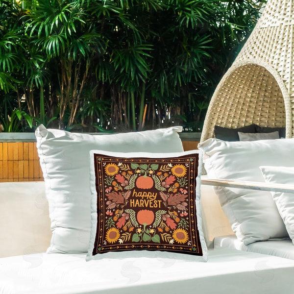 Stupell Industries Laura Marshall | Happy Harvest On Brown Printed Throw Pillow