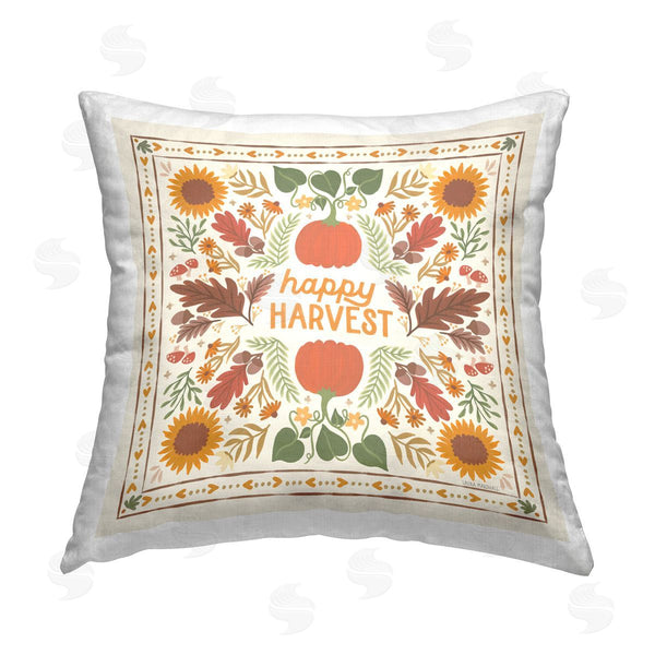 stupell industries Laura Marshall | Happy Harvest Pattern Printed Throw Pillow