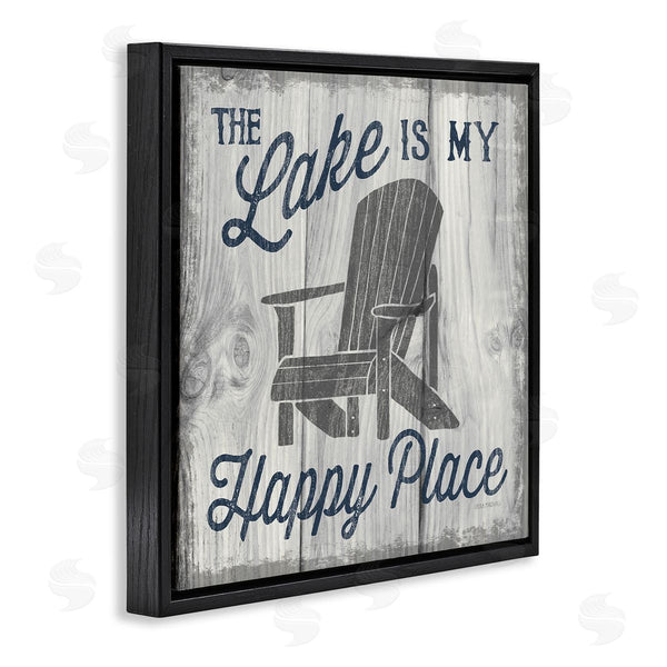 Stupell Industries Laura Marshall | Happy Place Lake Phrase Wall Art