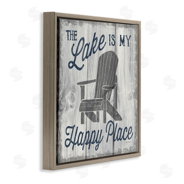 Stupell Industries Laura Marshall | Happy Place Lake Phrase Wall Art