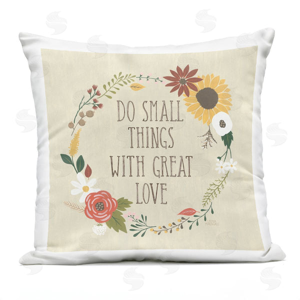 Stupell Industries Laura Marshall | Heartwarming Great Love Quote Floral Border Printed Throw Pillow