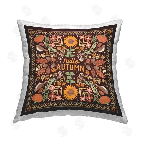 Stupell Industries Laura Marshall | Hello Autumn On Brown Printed Throw Pillow