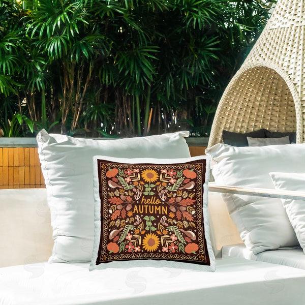 Stupell Industries Laura Marshall | Hello Autumn On Brown Printed Throw Pillow
