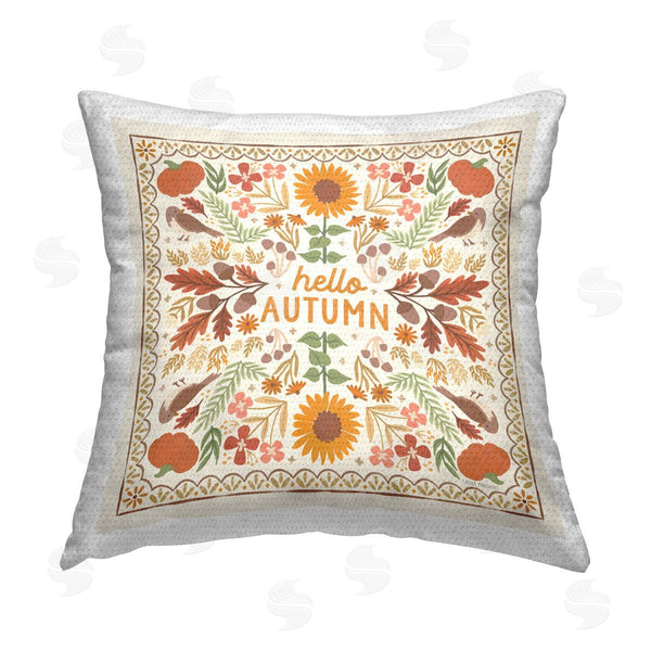 Stupell Industries Laura Marshall | Hello Autumn Pattern Printed Throw Pillow