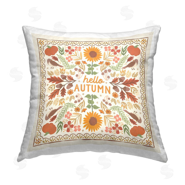 stupell industries Laura Marshall | Hello Autumn Pattern Printed Throw Pillow