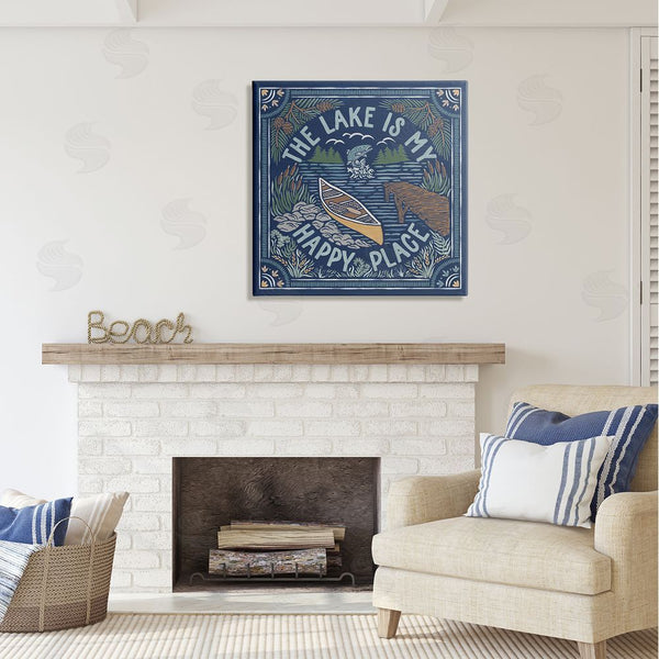 Stupell Industries Laura Marshall | Lake Happy Place Phrase Wall Art