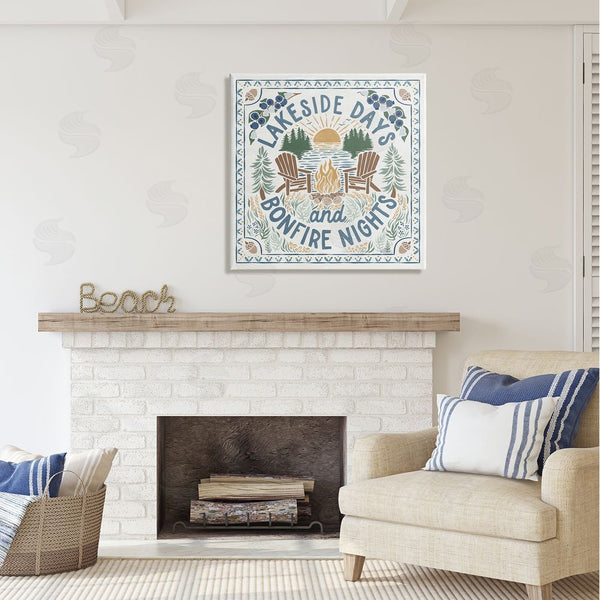 Stupell Industries Laura Marshall | Lakeside Days Bonfire Nights Wall Art