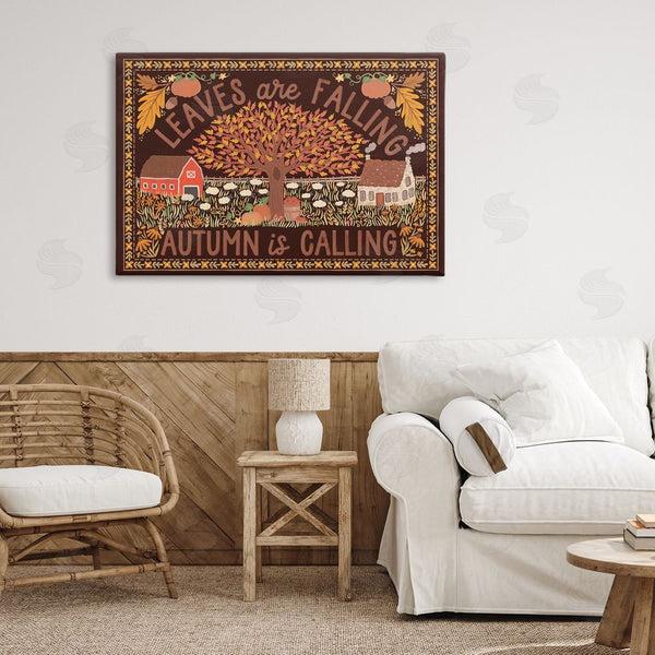 Stupell Industries Laura Marshall | Leaves Falling On Brown