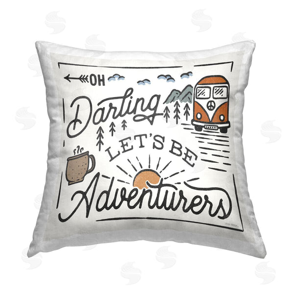 stupell industries Laura Marshall | Let's Be Adventurers Phrase Printed Throw Pillow