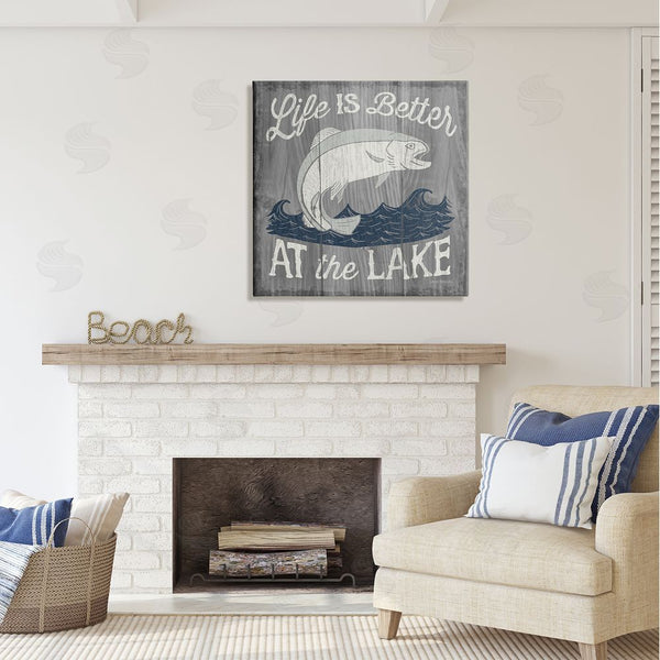 Stupell Industries Laura Marshall | Life Better At Lake Rustic Wall Art