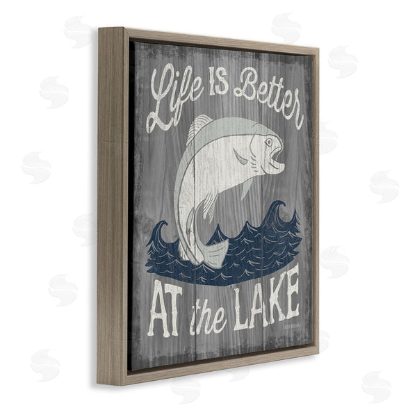 Stupell Industries Laura Marshall | Life Better At Lake Rustic Wall Art