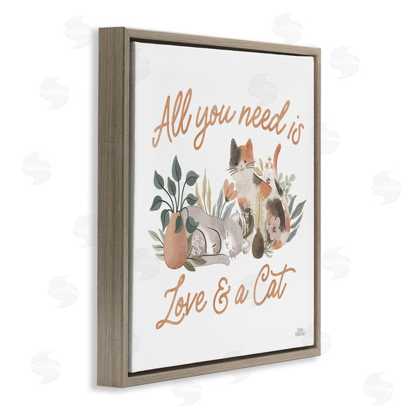 Stupell Industries Laura Marshall | Love And A Cat Phrase