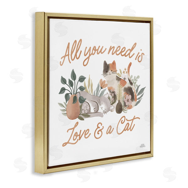 Stupell Industries Laura Marshall | Love And A Cat Phrase