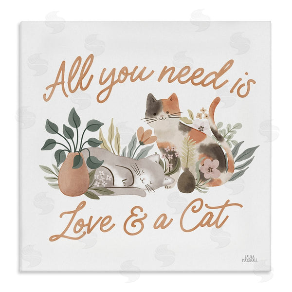 stupell industries Laura Marshall | Love and A Cat Phrase