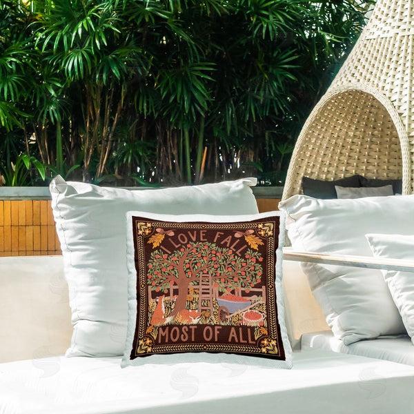 Stupell Industries Laura Marshall | Love Fall On Brown Printed Throw Pillow