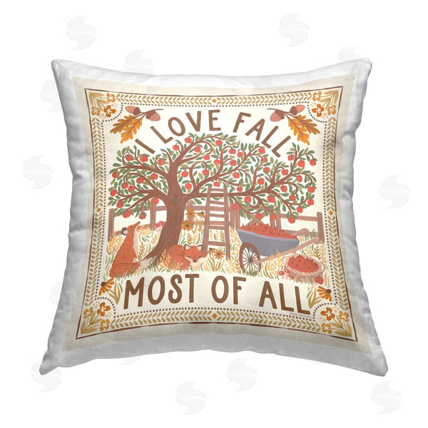 stupell industries Laura Marshall | Love Fall Scenery Printed Throw Pillow