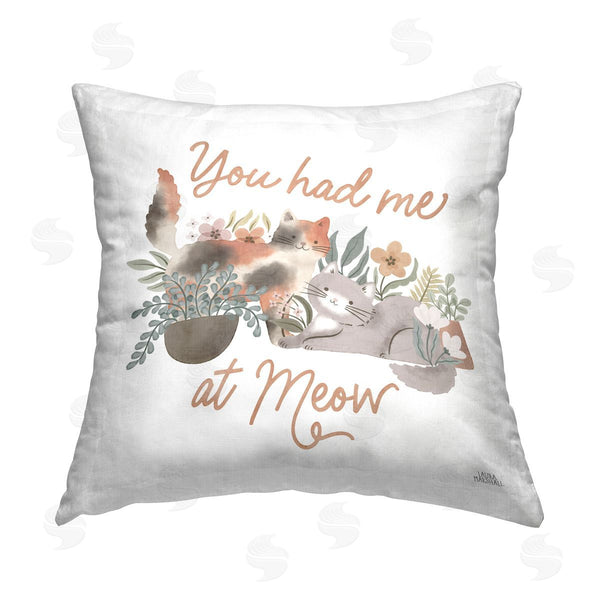 stupell industries Laura Marshall | Meow Garden Friends Printed Throw Pillow