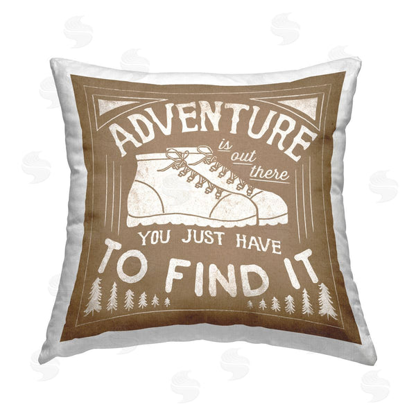stupell industries Laura Marshall | Motivational Adventure Phrase Printed Throw Pillow