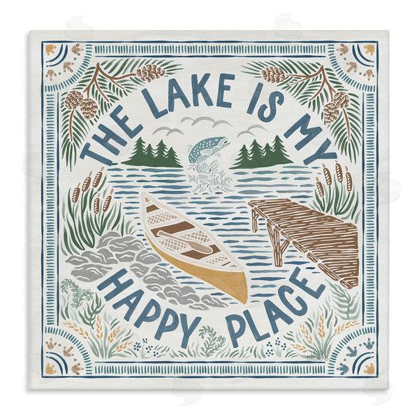stupell industries Laura Marshall | My Happy Place Lake Phrase Wall Art