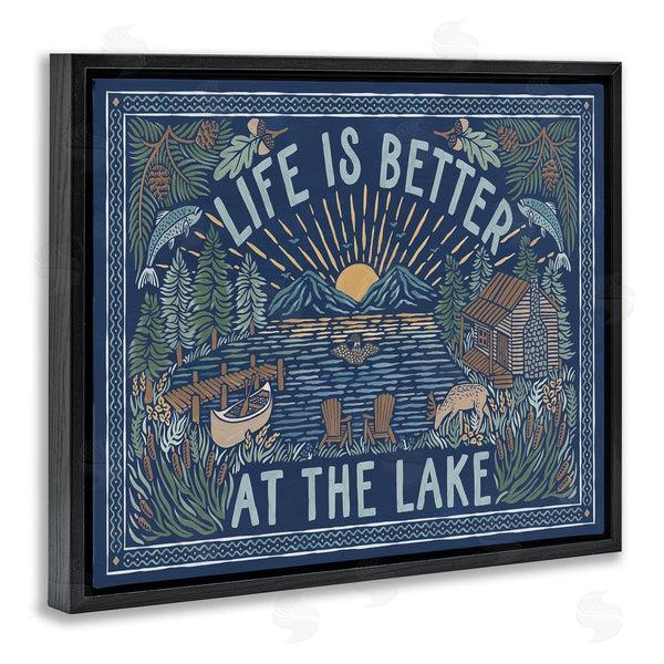 Stupell Industries Laura Marshall | Night Lake Scene Phrase Wall Art