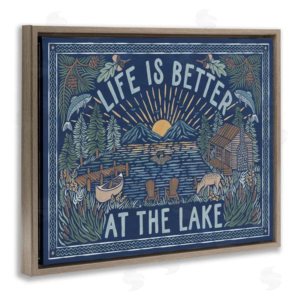Stupell Industries Laura Marshall | Night Lake Scene Phrase Wall Art