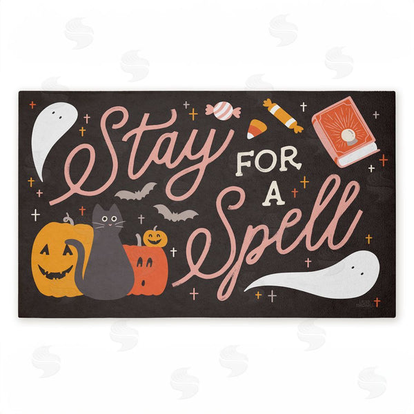 stupell industries Laura Marshall | Stay for Spell Halloween Welcome Non-Woven Door Mat